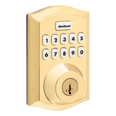Kwikset HomeConnect 620 smart deadbolt in polished brass