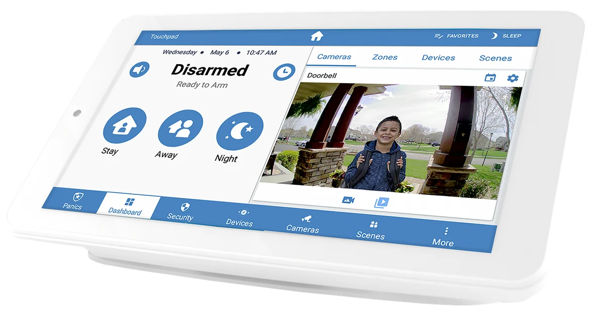 Alula home security touchscreen and mobile app
